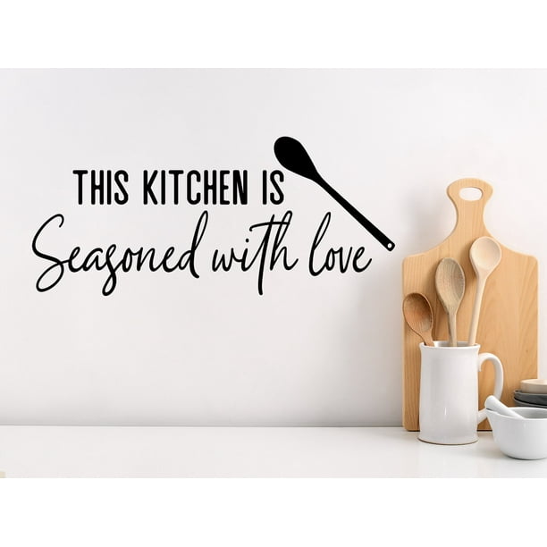 This Kitchen Is Seasoned With Love Script Kitchen Wall Decal Walmart Com Walmart Com
