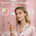 thumbnail image 6 of OasiSmile Sonic Electric Toothbrush for Adults and Kids, 5 Modes 42000 VPM Rechargeable Travel Power Toothbrushes with 6 Brush Heads, 90 Days Battery Life, Rose Gold, 6 of 8