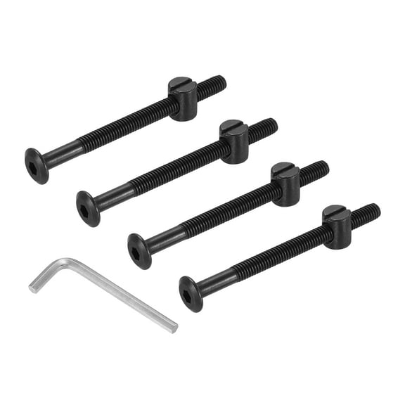 Uxcell Furniture Bolt Nut Set, 4 Pcs M6 x 59 mm Flat Head Hex Socket Cap Screws Bolts