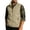 Khaki, variant on Men's Big & Tall Fishing Vest Full Zip Stand Collar Outdoor Hiking Jacket with Zipper Pockets,XXL,White