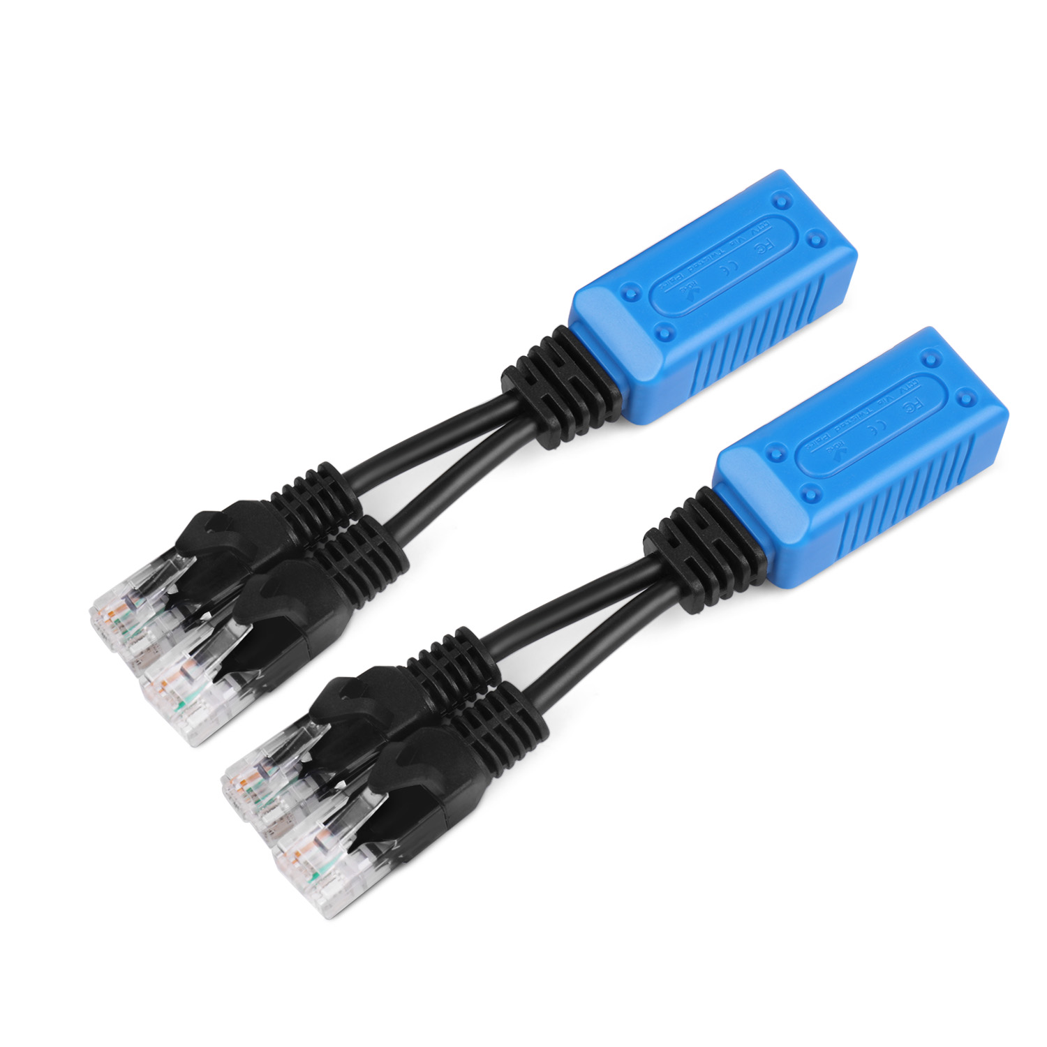 RJ45 Ethernet Cable Combiner / Splitter Kit (1 Pair) - 2 Male to 1 Female POE Data Adapter LAN Ethernet Network Extender Y Splitter Cat5 Cat5e Cat6 UPOE Cable for Surveillance Security Monitoring - image 1 of 7