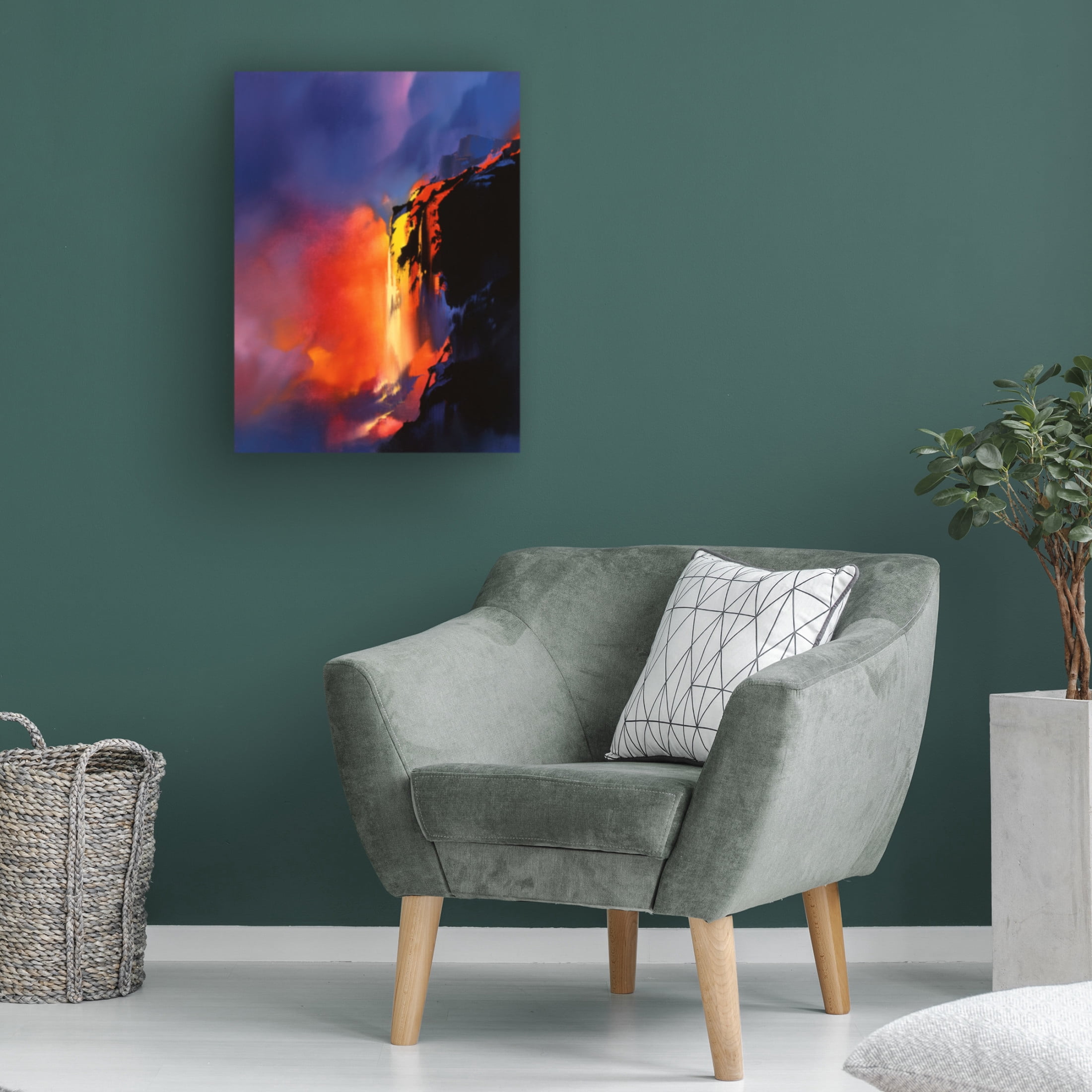 Canvas Wall Art - Thomas Leung 'Fire Cliffs' Wall Art for Living Room, Bedroom, or Office Décor by Trademark Fine Art - 35 x 47 Inches