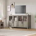 thumbnail image 1 of 55 Inch Large Self-Service Cabinet With 4 Glass Doors And Storage Side Panel Self-Service Cabinet For Kitchen, Dining Room Living Room Modern Storage Cabinet Desk, 1 of 8