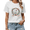 White, variant on Black Cute Easter Bunny Wreath Floral Bow Print T-Shirt Graphic Tees Shirts Easter Lover Casual S-5XL Tops