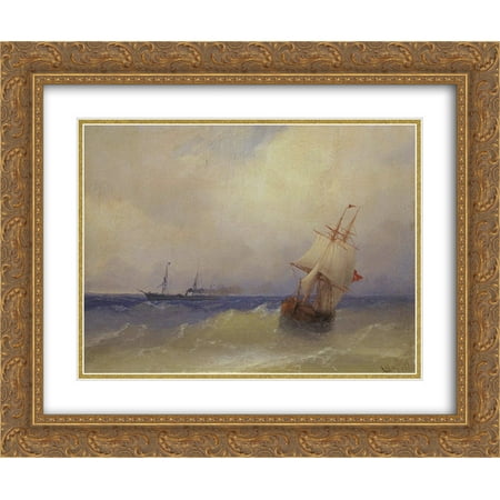 206 Matt - Ivan Aivazovsky 2x Matted 24x20 Gold Ornate Framed Art Print 'Sea'
