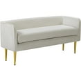 thumbnail image 1 of Pemberly Row Contemporary Upholstered Cream Finish Velvet Bench, 1 of 6