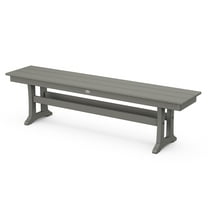 POLYWOOD Farmhouse Trestle 65" Bench in Slate Grey