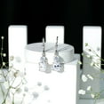 thumbnail image 6 of Rosec Jewels Cubic Zirconia Drop Earrings with Lever Back for Women, 18K White Gold, 6 of 9