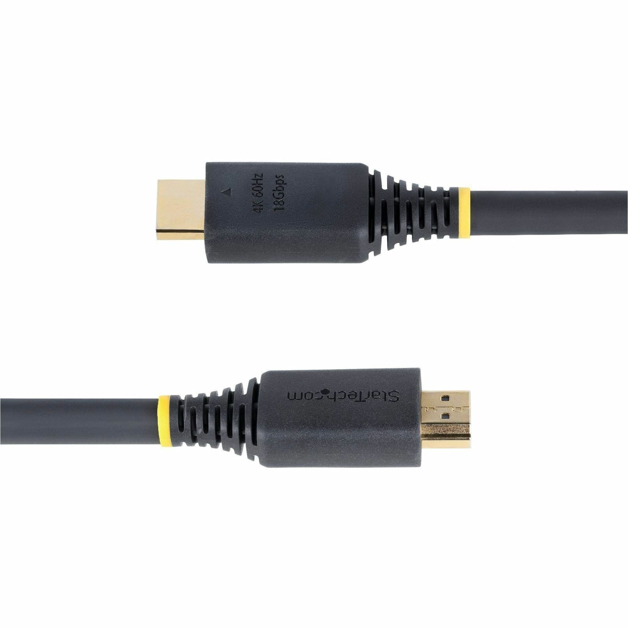StarTech 50ft Active High Speed HDMI Cable, 4K, 18Gbps, UHD HDMI 2.0 Cord, TPE Jacket