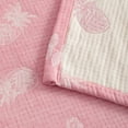 thumbnail image 3 of Ntbay 3 Layer Toddler Blanket, Muslin Cotton Jacquard Bed Blankets, Lightweight Thermal Baby Blanket, Super Soft and Warm Crib Blanket for All Seasons, Decoration Gift, 30"x40", Pink Pineapple, 3 of 5