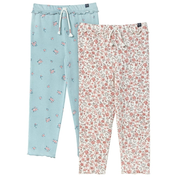 Modern Moments by Gerber Toddler Girl Organic Pants, 2-Pack, Sizes 12 Months - 5T