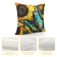 thumbnail image 4 of YINGXI Square Throw Pillow Covers Yellow with Blue Pillow Cases Decorative for Home Bedroom Sofa Floral Pattern Painting Pillowcases Standard Size 12x12in, 4 of 5