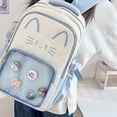 thumbnail image 4 of Hsqqdc Blue Nylon Cat Ita Backpack Clear Window Large Capacity Knapsack, 4 of 7