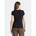 thumbnail image 2 of No Boundaries Crew Neck Tee with Short Sleeves, 1 or 3-Pack, Women’s, 2 of 5