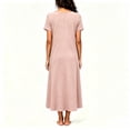 thumbnail image 2 of Asgosdo Women Dresses Short Sleeve Solid Color Loose Fit Comfy Soft Lounge Maxi Dress with Pocket, 2 of 7