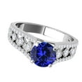 thumbnail image 3 of Mauli Jewels Engagement Rings for Women 1.20 Carat Halo Unique Design Tanzanite And Diamond Engagement Ring Crafted 4-prong 14k Solid White Gold, 3 of 7