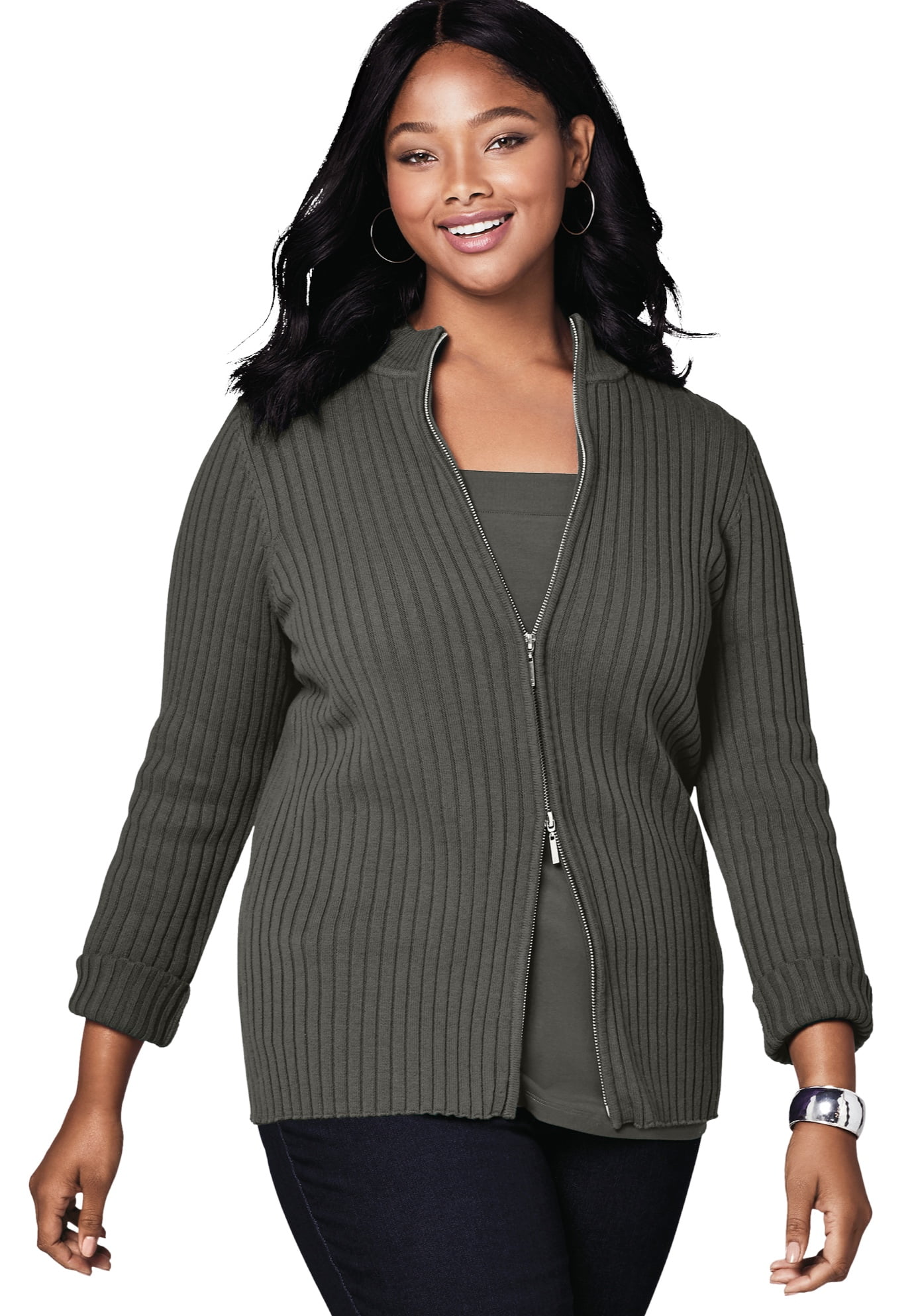 zipper cardigan womens