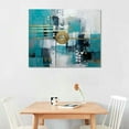 thumbnail image 2 of Nawypu Abstract Canvas Wall Art Pictures for Living Room Wall Decoration Blue Artwork for Walls Teal Pictures for Bedroom Wall Decor Neutral Painting Graffiti Wall Art Canvas Prints Office Posters, 2 of 4