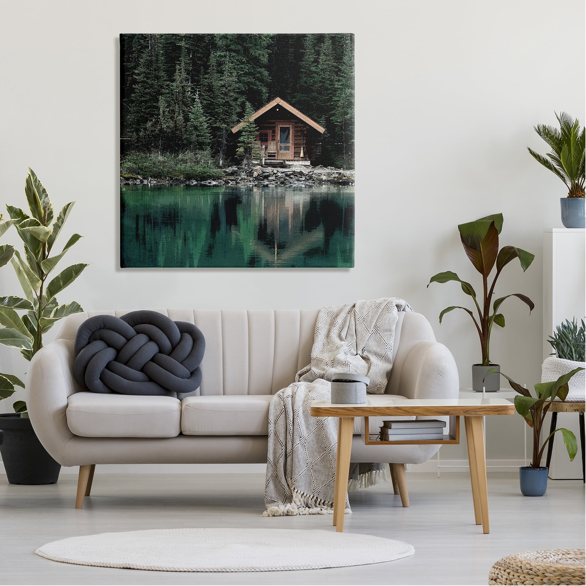 Stupell Industries Woodland Cabin Reflection Landscape Photography Gallery Wrapped Canvas Art Print Wall Art, 36 x 36