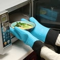 thumbnail image 2 of Guantes De Silicona De Cinco Dedos De Algodón Grueso Para Horno, Guantes Aislantes Para Microondas, Herramienta Para Hornear Antiescaldado Guardurnaity HA026485-01, 2 of 6