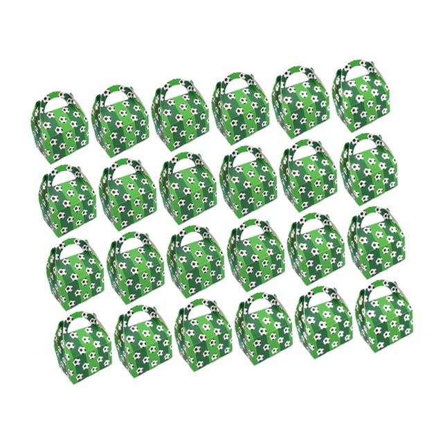 24 cajas de fiesta de fútbol, cajas de golosinas para cumpleaños, panadería, cupcakes Verde