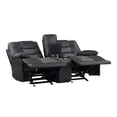 thumbnail image 5 of Lexicon Fabian Breathable Faux Leather 2-PC Manual Reclining Sofa Set in Gray, 5 of 15