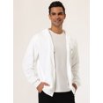 thumbnail image 3 of Sudadera con capucha para hombre, con cremallera completa, manga larga, ligera, sólida, deportiva, con capucha blanco S Unique Bargains Sudadera, 3 of 6