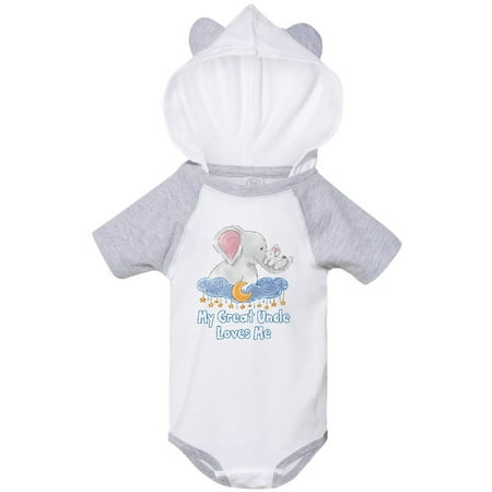 

Inktastic My Great Uncle Loves Me Cute Elephants Clouds Moon and Stars Gift Baby Boy or Baby Girl Bodysuit
