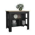 thumbnail image 6 of Xukmct Kitchen Island with 3 Shelves, 35.4" H Kicthen Table for Living Room, Dining Room, Kitchen, Black + Light Brown, 6 of 7