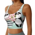thumbnail image 2 of Honeii Cute Panda patten Workout Crop Tank Top for Women Yoga Tank Tops Athletic Sports Shirts Exercise Undershirts,Sports Bra,Sports vest-XX-Large, 2 of 8