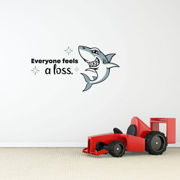 Everyone Feels Shark Life Quote Cartoon Quotes Decors Wall Sticker Art Design Decal for Girls Boys Kids Room Bedroom Nursery Kindergarten Home Decor Stickers Wall Art Vinyl Decoration (15x30 inch)