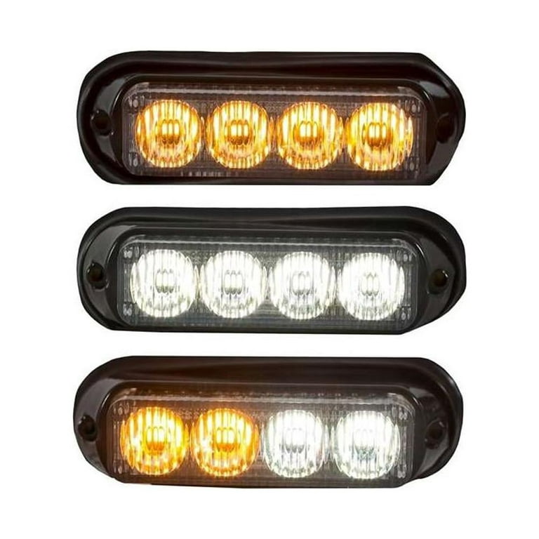 Buyers Products 8891132 Amber/Clear 4 LED Strobe Light (4-3/4in) 