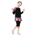 thumbnail image 6 of Aocisk Girls Swimsuit Full Coverage Long Sleeve Swim with Skirt and Pants for Girls Conservative Swimsuit Age 2 13 Years Bathing Suit Kids Girls Black 8-9 Years, 6 of 8
