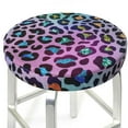 thumbnail image 3 of Fotbe Rainbow Animal Skin Stool Covers Round,Waterproof Round Bar Stool Covers Bar Chair Covers Washable Stool Cushion Slipcover for 12-14 Inch Chair-13 inch, 3 of 7