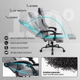 thumbnail image 3 of SITMOD Ergonomic Gaming Chair with Lumbar Support & Footrest - Adjustable Height Recliner, 360° Swivel Seat, Fabric, Headrest, Metal Frame for Home Office & Gaming (Gray), 3 of 6
