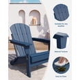 thumbnail image 5 of IdealHouse Folding Adirondack Chairs - HDPE All-Weather Outdoor Chairs 380 LBS Capacity, Fire Pit/Deck/Patio/Pool/Backyard (Navy Blue, 2pcs), 5 of 7