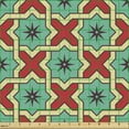 thumbnail image 2 of Geometrical Sofa Upholstery Fabric by the Yard, Abstract Heraldic Vintage Ottoman Inspired Oriental Mosaic Art, Decorative Fabric for DIY and Home Accents, Cream Red and Turquoise by Ambesonne, 2 of 5