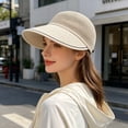 thumbnail image 2 of AJGRHE Women's Knitted Breathable Wide Brim Sun Hat Casual Summer Outdoor Beach Travel Accessory Wide Brim Sun Hat for Women Beach Visor Cap Sports Golf Hiking Beige One Size, 2 of 4