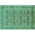 thumbnail image 1 of Ahgly Company Machine Washable Indoor Rectangle Oriental Turquoise Blue Traditional Area Rugs, 7' x 10', 1 of 4