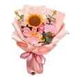 thumbnail image 3 of Ramo de la flor de la flor de crochet regalo de la madre del día de la hija de la hija de la decoración del hogar artificial para la flor de la vierna Clavel de color rosa, 3 of 8