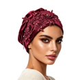 thumbnail image 2 of ISUHAZBO Head Wraps For Women Adjustable Satin Bonnet For Sleeping Double Layer Wrap Reduce Friction Frizz Natural Curly Turban Headwraps One Size, 2 of 4