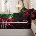 thumbnail image 5 of Manfei Race Car Zipper Twin Comforter Sets with Fitted Sheet and 2 Pillowcases,Geometric Hexagonal Art Zipper Bedding Set,Green Red,Black Reversible,4pcs, 5 of 8
