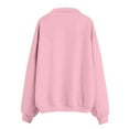 thumbnail image 4 of FNFYFH Womens Sweatshirt Oversized Lapel Zip Up Hoodless Casual Stand Collar Zipper Sweatshirts Loose Athletic Jacket with Pockets, 4 of 5