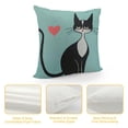 thumbnail image 4 of Qinduosi Cats Throw Pillow Covers Confessing Cat Pillow Cover Green/Black/Pink Pillowcover Soft Double Side Print Sofa Linen Square Throw Pillowcovers" inch for Living Room Bedroom Car Decor, 4 of 5