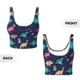 thumbnail image 6 of Goofa Cartoon Dinosaur Printed Sports Bras for Women, High Impact Running Bra Workout Crop Tank Tops Longline Sports Bra Push up-Large, 6 of 9