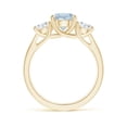 thumbnail image 2 of Angara Natural 1.12 Ct. Aquamarine with Diamond Classic Ring in 14K Yellow Gold for Women (Ring Size: 12), 2 of 9