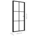 thumbnail image 3 of vidaXL Black ESG Glass Aluminum Interior Door Single Door 40.4x79.3 Inch 1.4 Inch Thickness, 3 of 8