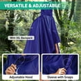 thumbnail image 6 of Adult Hooded Rain Poncho Waterproof Lightweight Reusable Raincoat for Men and Women, Emergency Outdoor Rain Jacket for Hiking Camping Travel Protection, Blue, 6 of 7