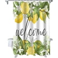 thumbnail image 5 of Welcome Summer Lemon Shower Curtain, Green Leaves Shower Curtain Set with Hooks, Spring Summer Waterproof Fabric Shower Curtains for Bathroom Decor, 72x72 Inch Bath Curtain, 5 of 6