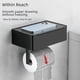 thumbnail image 3 of Caja de pañuelos de acero inoxidable negra soporte para teléfono móvil baño baño soporte de rollo de pañuelos montado en la pared, 3 of 5